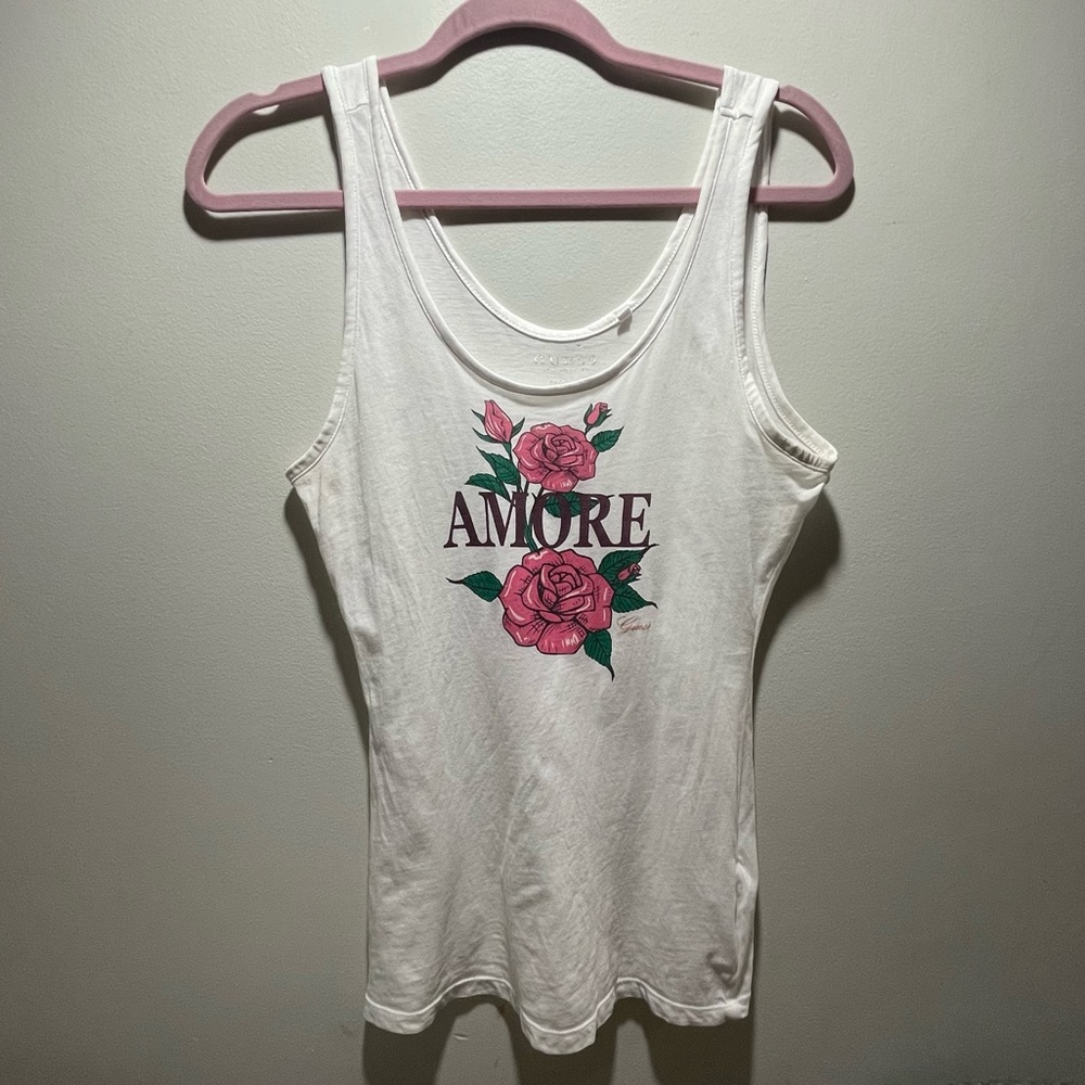 Guess ‘Amore’ red rose graphic tank